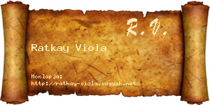 Ratkay Viola névjegykártya